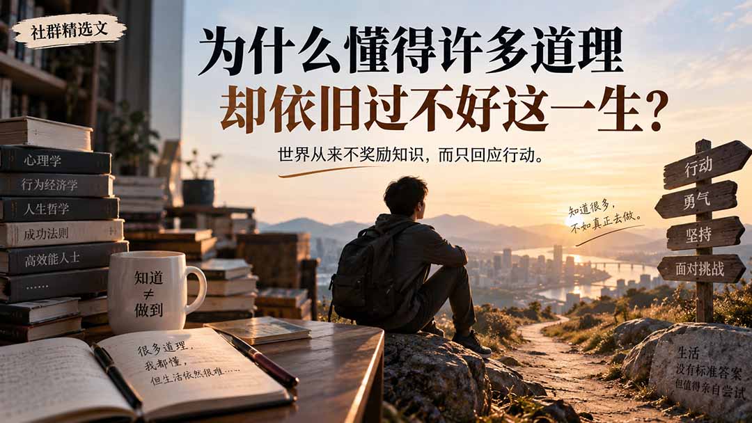 （20462期）社群精选文：为什么懂得许多道理却依旧过不好这一生？-九节课