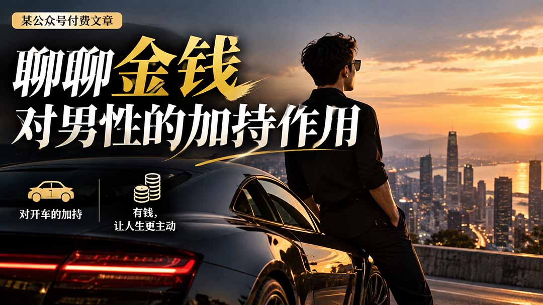 （20627期）【无水印】某公众号付费文章：聊聊金钱对男性的加持作用-九节课