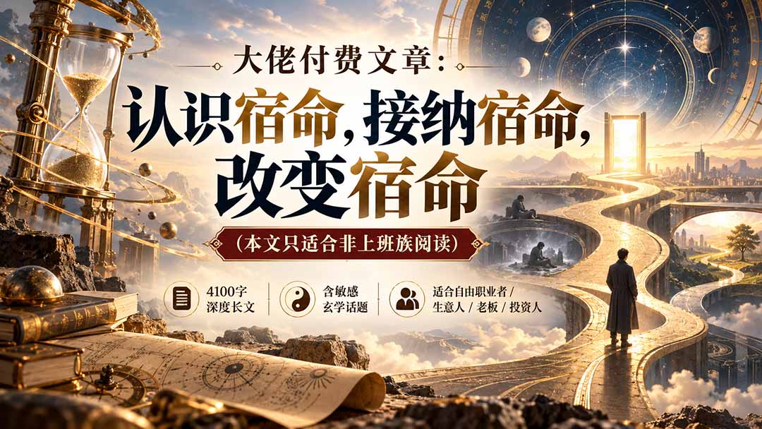 （20673期）【无水印】大佬付费文章：认识宿命，接纳宿命，改变宿命（本文只适合非上班族阅读）-九节课