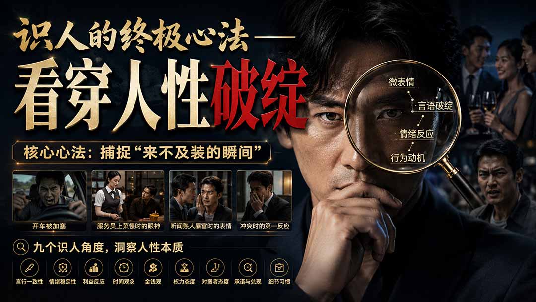 （20300期）付费文章：识人的终极心法——看穿人性破绽-九节课
