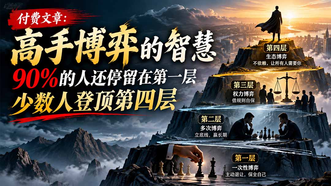 （20628期）【无水印】付费文章：高手博弈的智慧，90%的人还停留在第一层，少数人登顶第四层-九节课
