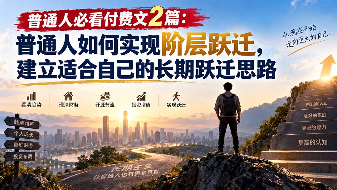 （20262期）普通人必看付费文2篇：普通人如何实现阶层跃迁，建立适合自己的长期跃迁思路-九节课