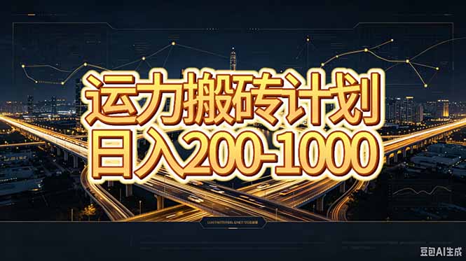 （20283期）运力搬砖，风口项目。当日收益稳定200-1000。 每天仅需一小时，新人轻松上手。-九节课