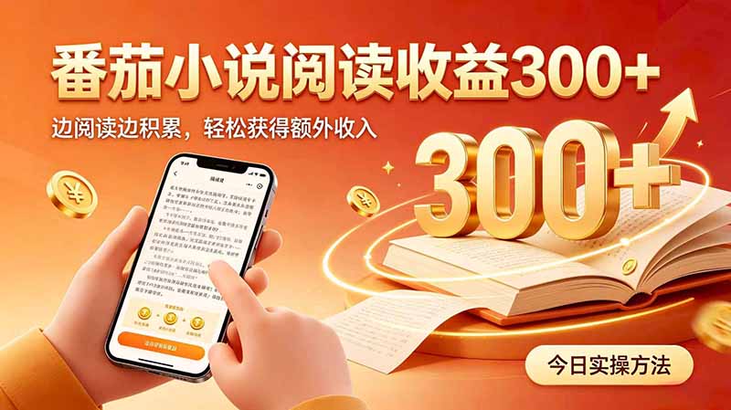 （20269期）全自动番茄挂机玩法，日入300+边阅读边积累，轻松获得额外收入-九节课