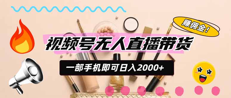 （20315期）视频号带货，一天2000+，一部手机即可开展的完美副业，无需投资-九节课