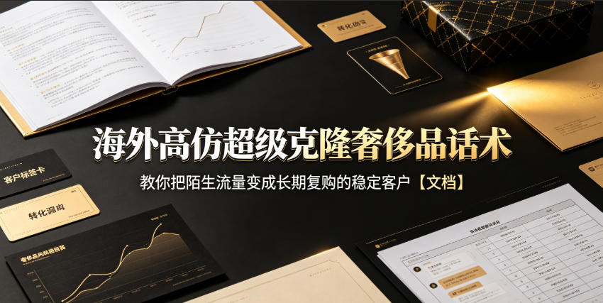 海外高仿超级克隆奢侈品话术，教你把陌生流量变成长期复购的稳定客户【文档】-九节课