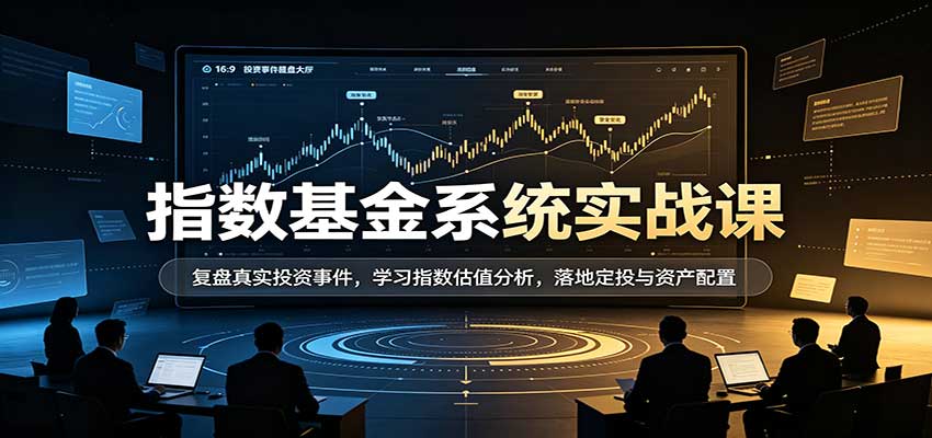 指数基金系统实战课：复盘真实投资事件，学习指数估值分析，落地定投与资产配置-九节课
