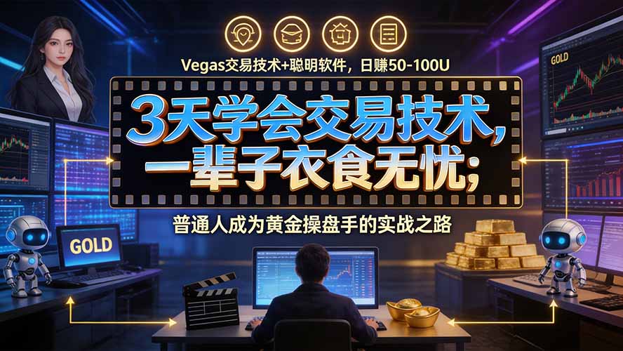 （20720期）3天学会做交易，普通人快速成为操盘手” Vegas交易系统+聪明软件 ， 日赚50-1000U， 长期稳定，小白轻松上手-九节课