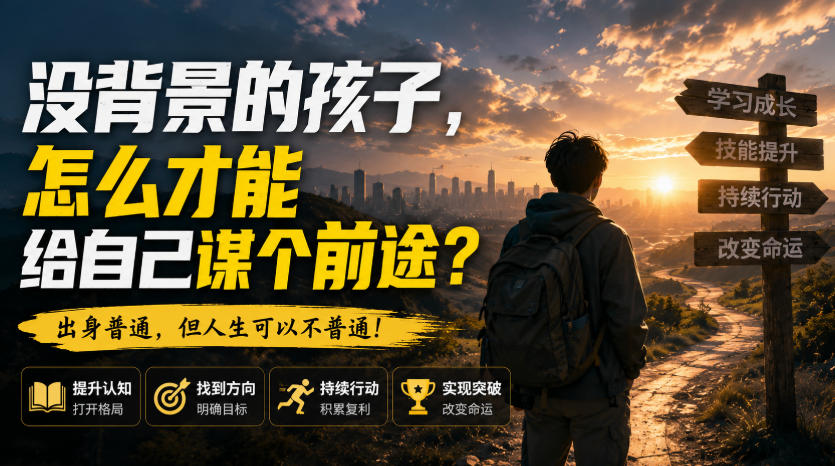 付费文章：没背景的孩子，怎么才能给自己谋个前途？-九节课