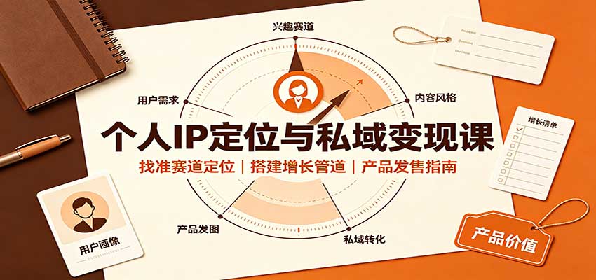 个人IP定位与私域变现课：找准赛道定位，搭建增长管道，产品发售指南-九节课