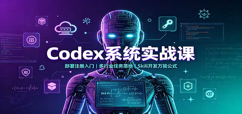Codex系统实战课：部署注册入门，多行业任务落地，Skill开发万能公式-九节课