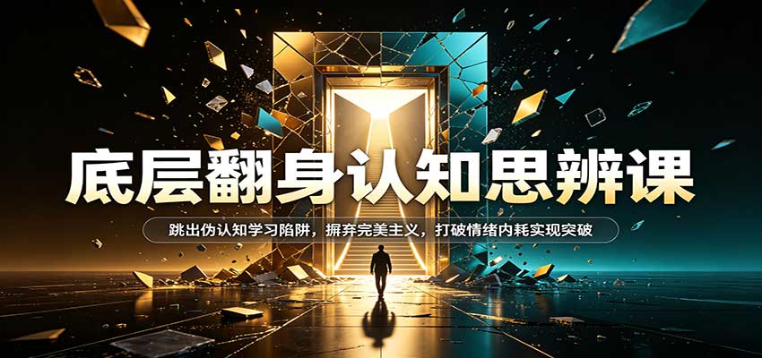 底层翻身认知思辨课：跳出伪认知学习陷阱，摒弃完美主义，打破情绪内耗实现突破-九节课
