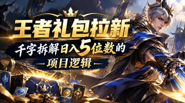 王者游戏礼包拉新_千字拆解日入5位数的项目逻辑-九节课