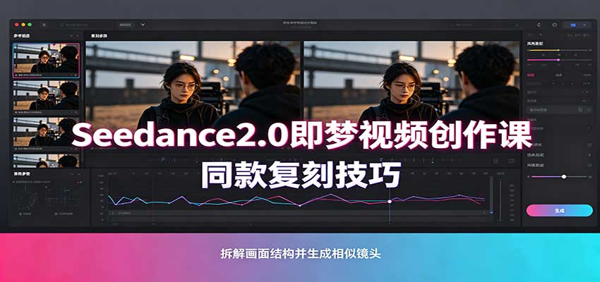 Seedance2.0即梦视频创作课：剧本式视频制作，同款复刻技巧，多行业案例落地教学-九节课