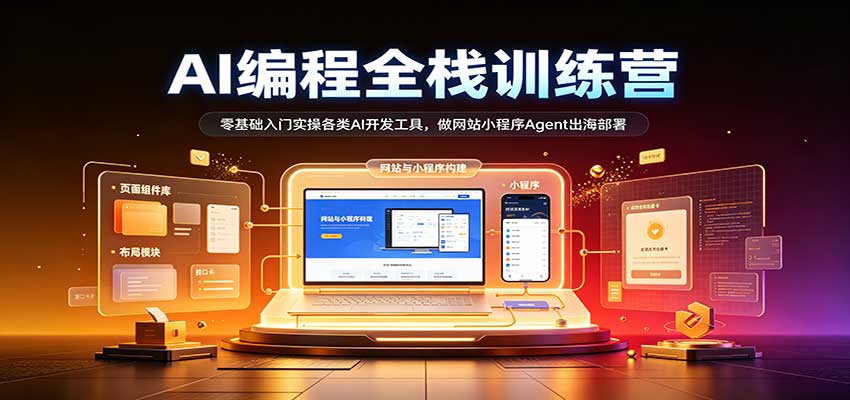 AI编程全栈训练营：：零基础入门实操各类AI开发工具，做网站小程序Agent出海部署-九节课