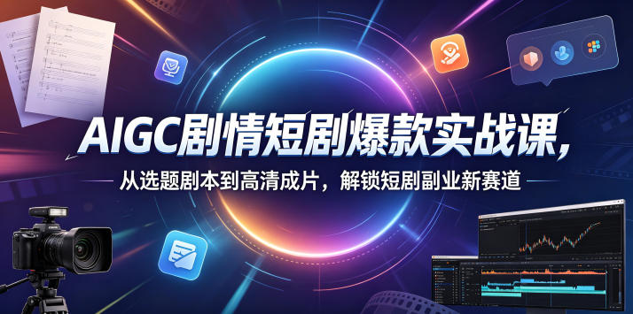 AIGC剧情短剧爆款实战课，从选题剧本到高清成片，解锁短剧副业新赛道（更新0906）-九节课