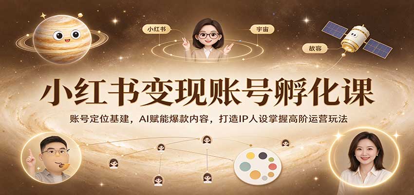 小红书变现账号孵化课：账号定位基建，AI赋能爆款内容，打造IP人设掌握高阶运营玩法-九节课