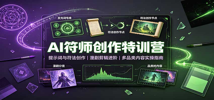 AI符师创作特训营：提示词与符法创作，漫剧剪辑进阶，多品类内容实操指南-九节课