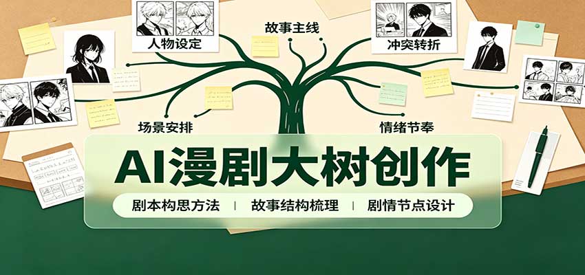 AI漫剧大树创作：剧本构思课程讲解，软件插件配置，配套工具资料完整梳理-九节课