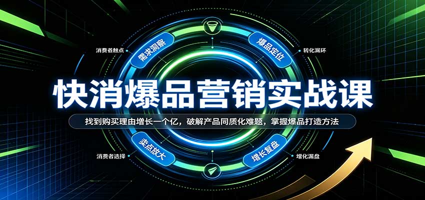 快消爆品营销实战课：找到购买理由增长一个亿，破解产品同质化难题，掌握爆品打造方法-九节课