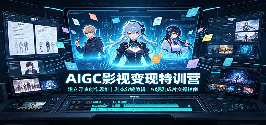 AIGC影视变现特训营：建立导演创作思维，剧本分镜剪辑，AI漫剧成片实操指南-九节课
