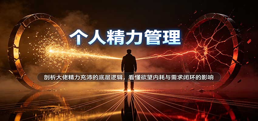 个人精力管理：剖析大佬精力充沛的底层逻辑，看懂欲望内耗与需求闭环的影响-九节课