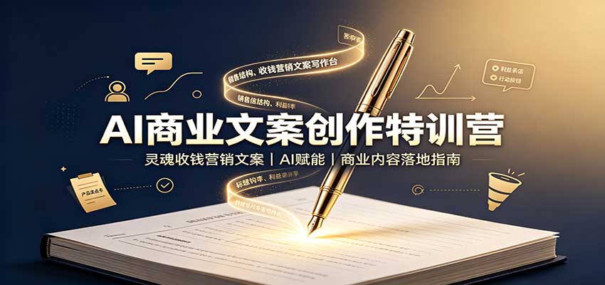 AI商业文案创作特训营：灵魂收钱营销文案，AI赋能，商业内容落地指南-九节课