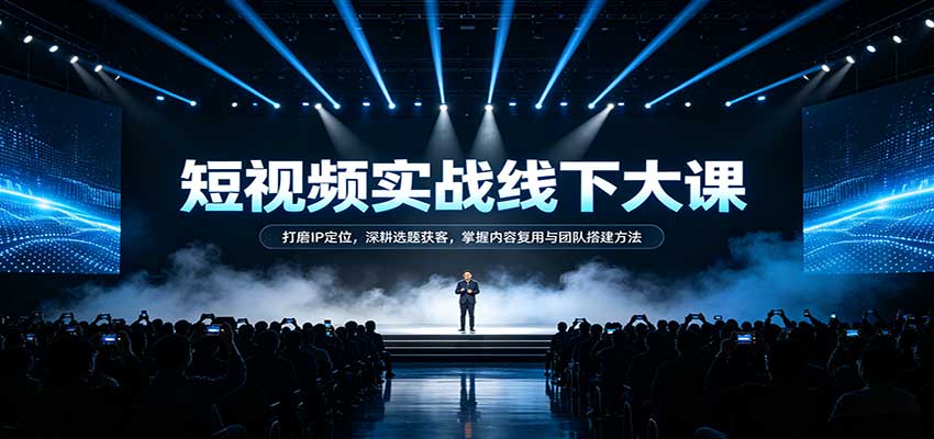 短视频实战线下大课：打磨IP定位，深耕选题获客，掌握内容复用与团队搭建方法-九节课