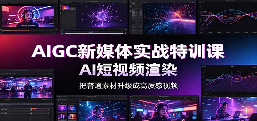 AIGC新媒体实战特训课：工具入门实操，AI短视频渲染，数字人商业视频制作-九节课