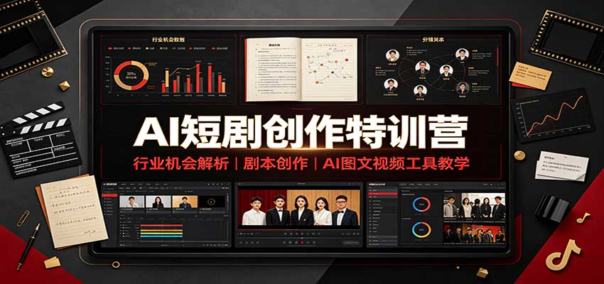 AI短剧创作特训营：行业机会解析，剧本创作，AI图文视频工具教学（文字版）-九节课