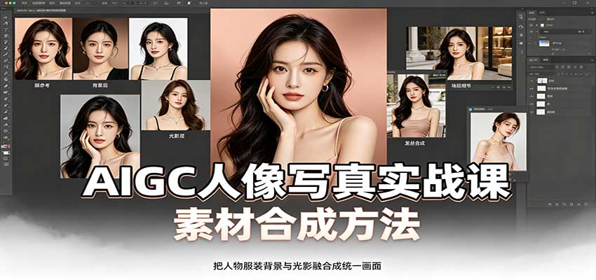AIGC人像写真实战课：软件平台部署筹备，素材合成方法，多题材写真案例-九节课