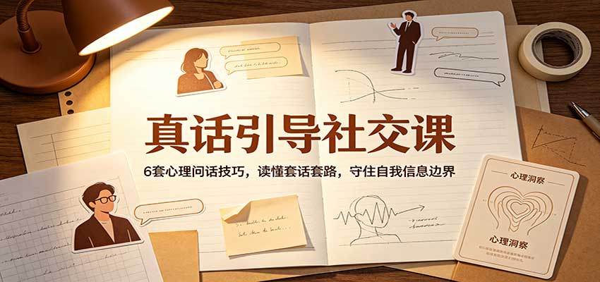 真话引导社交课：6套心理问话技巧，读懂套话套路，守住自我信息边界-九节课
