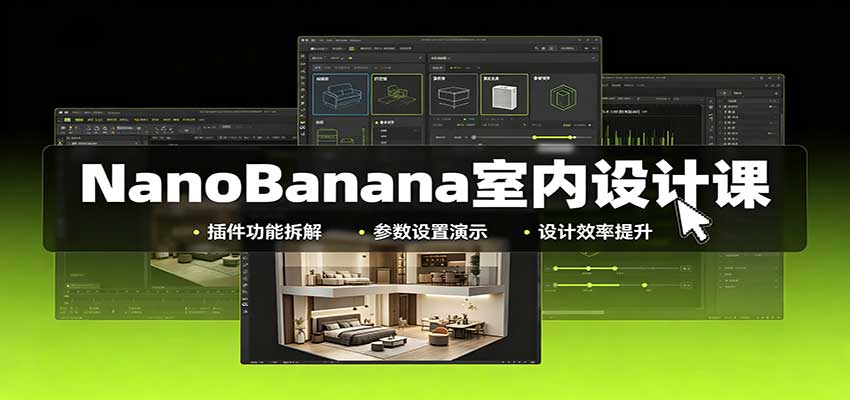 NanoBanana室内设计课：无限画布配置，插件实操，生图改图视频制作-九节课
