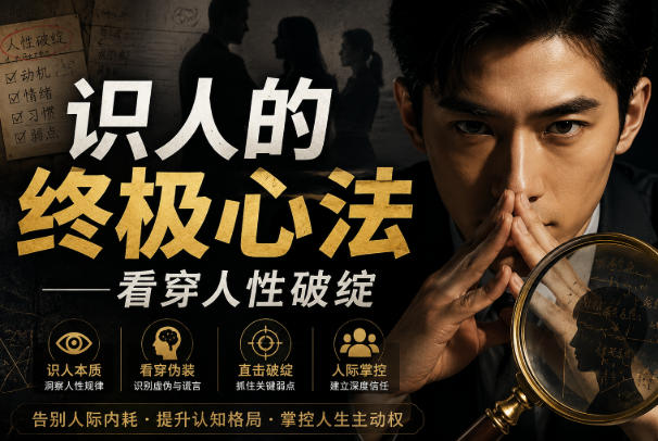 付费文章：识人的终极心法——看穿人性破绽-九节课