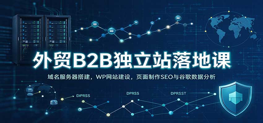 外贸B2B独立站落地课：域名服务器搭建，WP网站建设，页面制作SEO与谷歌数据分析-九节课