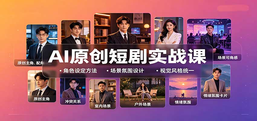 AI原创短剧实战课：从零搭建短剧创作全流程，批量产出可上线剧本-九节课