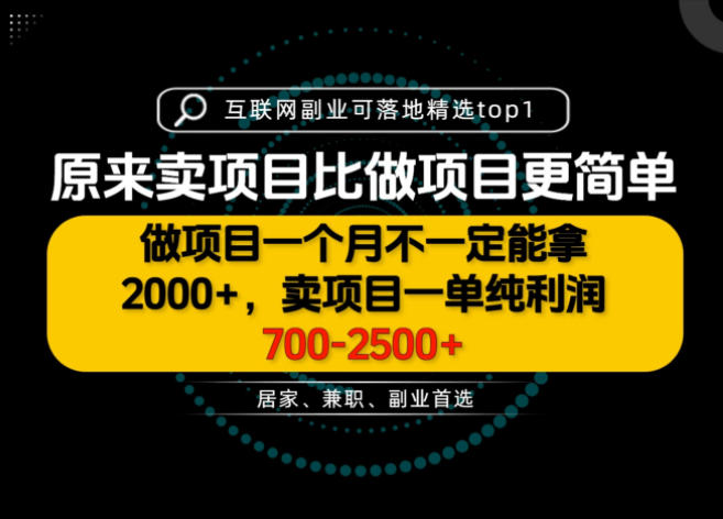 一单利润700-2.5K+，为什么我们要卖项目而不是做项目，我们普通人应该怎样开始？【揭秘】-九节课