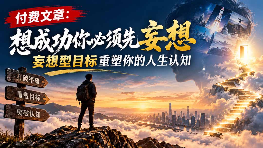 （21078期）付费文章：想成功你必须先妄想，妄想型目标重塑你的人生认知-九节课