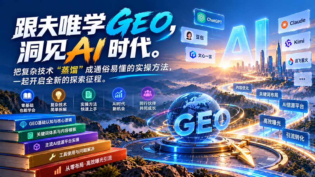 （21257期）跟夫唯学GEO-更新1030，洞见AI时代。把复杂技术 “蒸馏” 成通俗易懂的实操方法，一起开启全新的探索征程-九节课