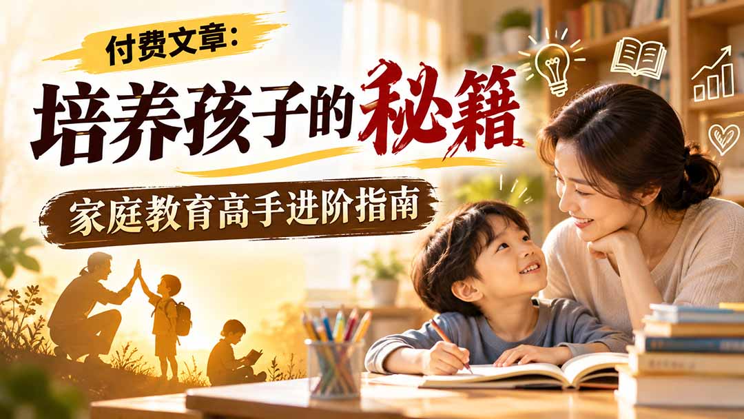（20919期）付费文章：培养孩子的秘籍，家庭教育高手进阶指南-九节课