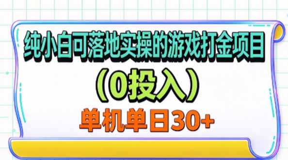 （20993期）纯小白可落地实操的游戏打金项目（0投入）单机单号30+-九节课