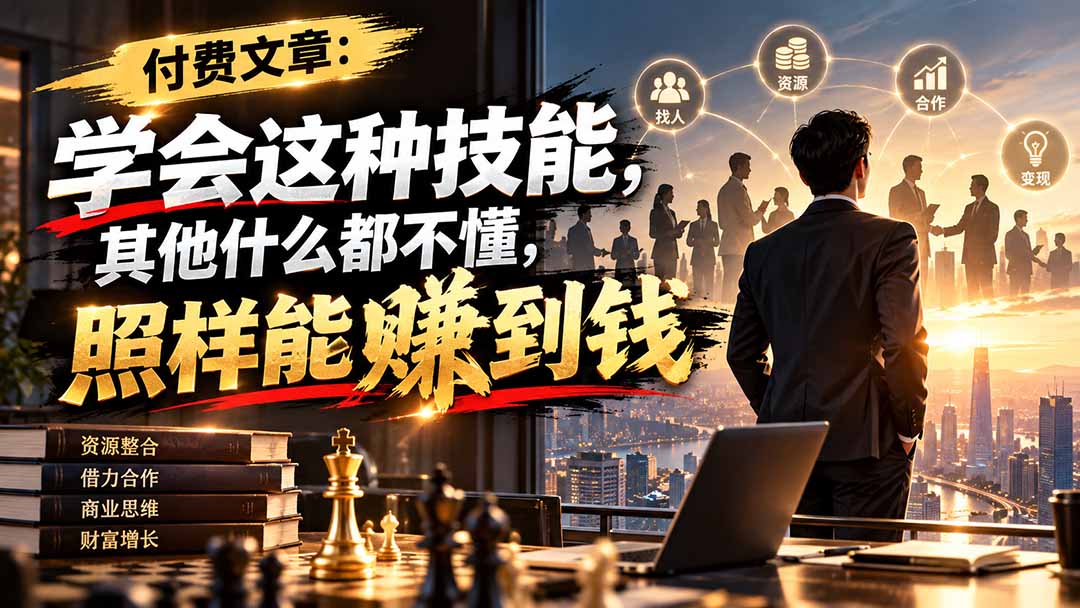 （20920期）付费文章：学会这种技能，其他什么都不懂，照样能賺到钱-九节课