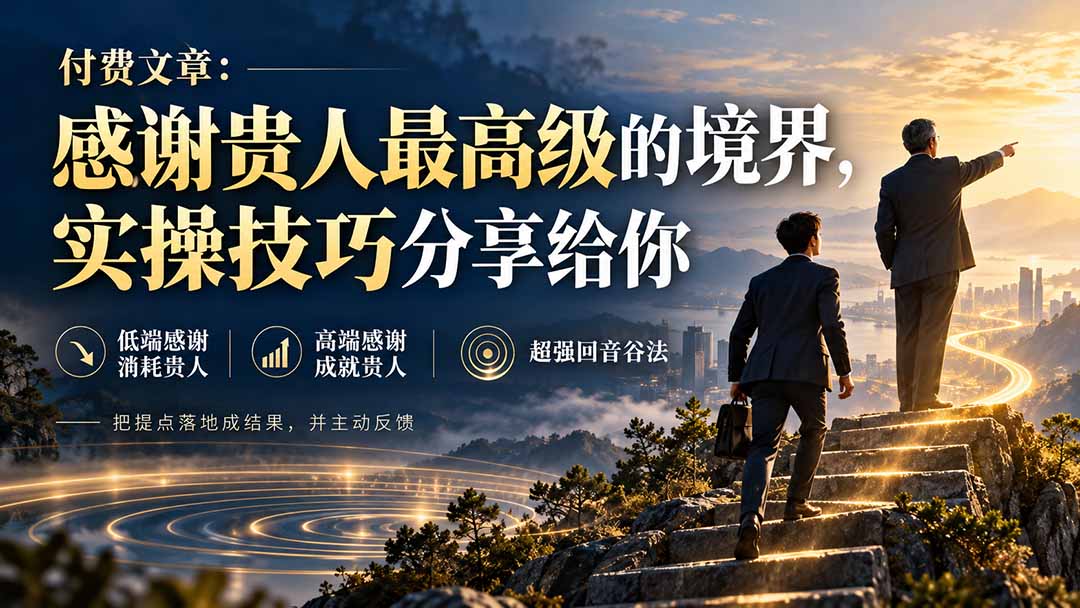 （20871期）付费文章：感谢贵人最高级的境界，实操技巧分享给你-九节课