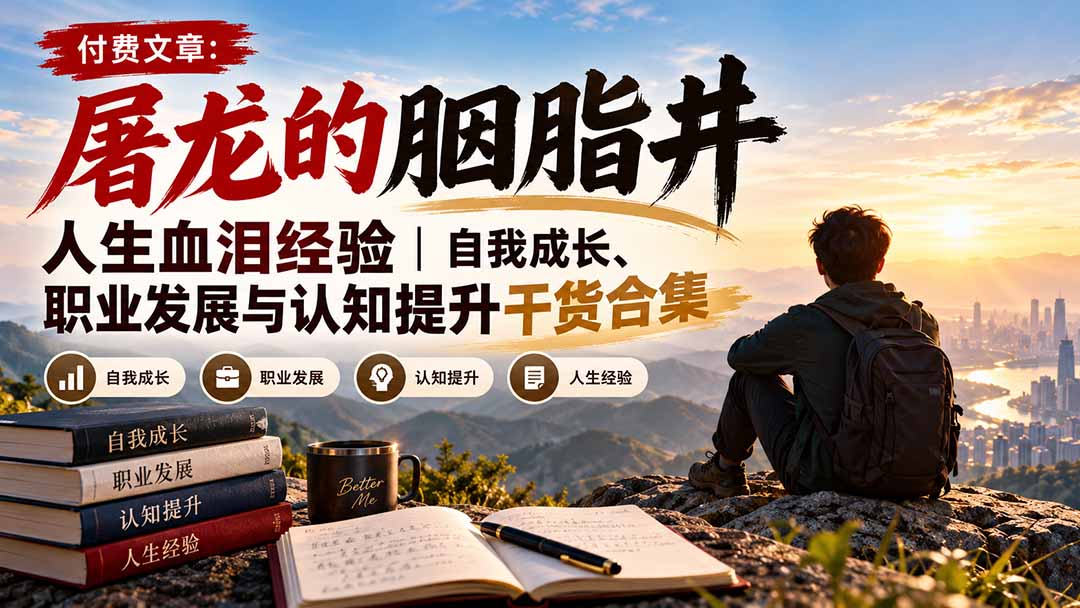 （20943期）付费文章：屠龙的胭脂井人生血泪经验｜自我成长、职业发展与认知提升干货合集-九节课