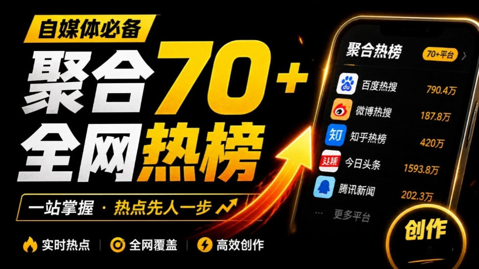 群友做了个非常不错的热点汇总工具！自媒体达人必备，聚合70+热榜信息，简约美观rebang-helper-九节课