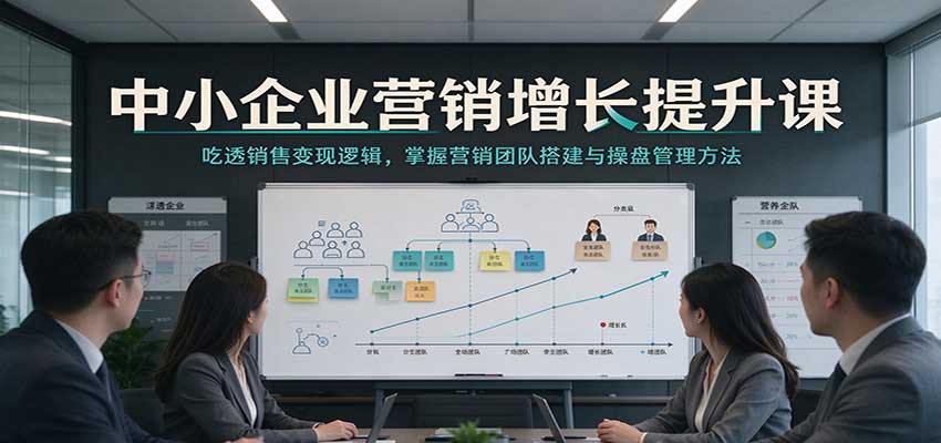 中小企业营销增长提升课:吃透销售变现逻辑,掌握营销团队搭建与操盘管理方法-九节课