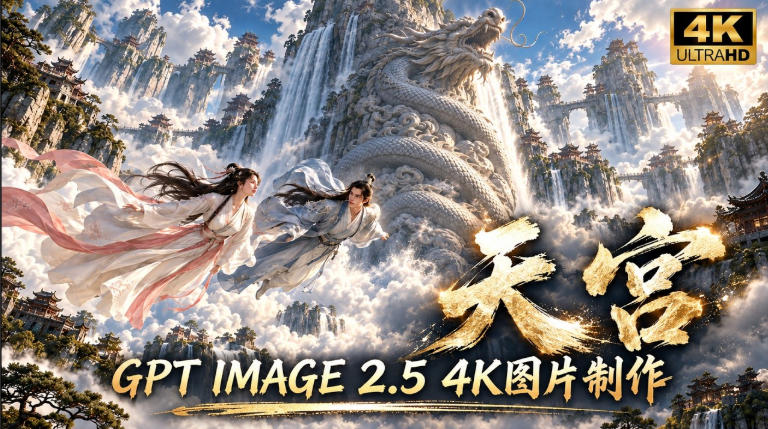 GPT Image 2.5实测！4K到底多清楚？皮肤、手指、修图与天宫场景全面测试-九节课