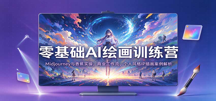 零基础AI绘画训练营：Midjourney与香蕉实操，商业工作流，个人风格IP插画案例解析-九节课