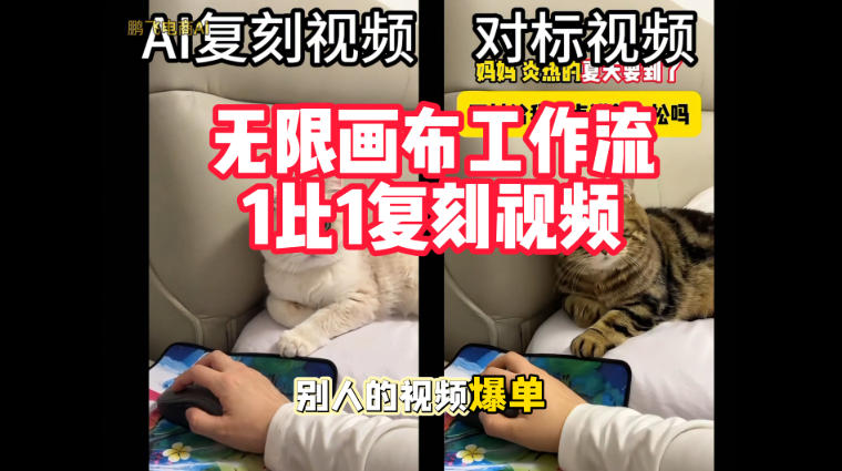 宠物带货视频复刻，无限画布工作流1比1，不用拍摄、不用布景、不用真人出镜，几分钟就能做出一条专业带货视频-九节课