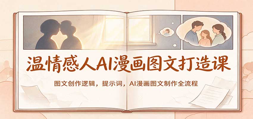 温情感人AI漫画图文打造课：图文创作逻辑，提示词，AI漫画图文制作全流程-九节课